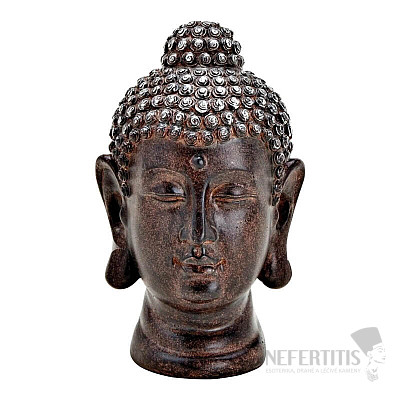 Head of the Buddha Thai figurine made of polyresin brown 20 cm