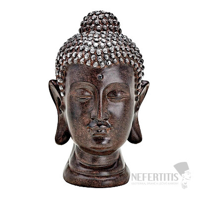 Buddha head Thai polyresin figurine brown 31 cm