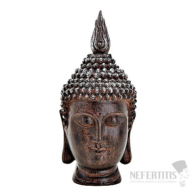 Buddha head Thai statuette made of polyresin brown 30 cm