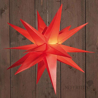 Christmas hanging decoration glowing Red Star