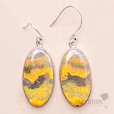 Jasper bumblebee earrings silver Ag 925 E1065