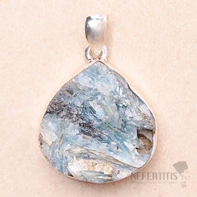 Kyanite Paraiba raw pendant silver Ag 925 P113