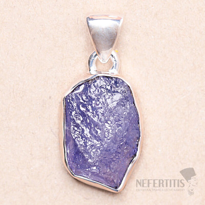 Tanzanite raw pendant silver Ag 925 LOT116