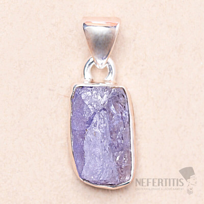 Tanzanite raw pendant silver Ag 925 LOT119