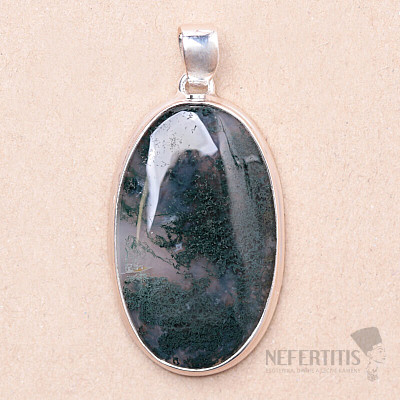 Agate moss pendant silver Ag 925 P1207