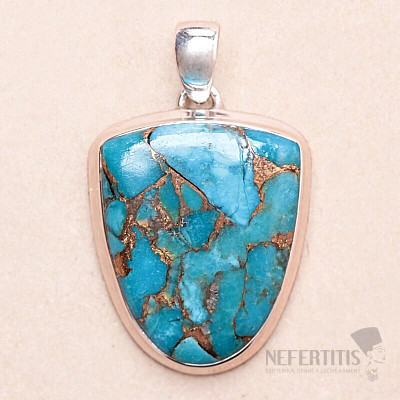 Turquoise blue pendant silver Ag 925 P1244