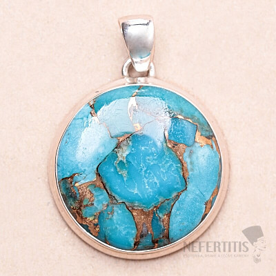 Turquoise blue pendant silver Ag 925 P1247