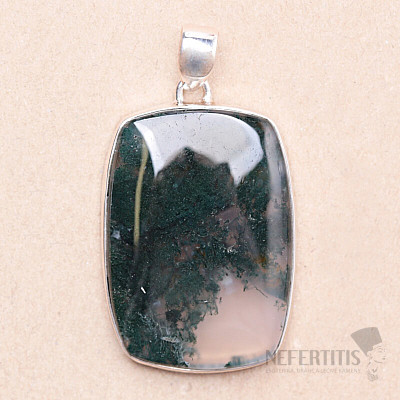 Agate moss pendant silver Ag 925 P1255