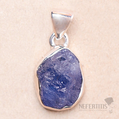 Tanzanite raw pendant silver Ag 925 LOT131