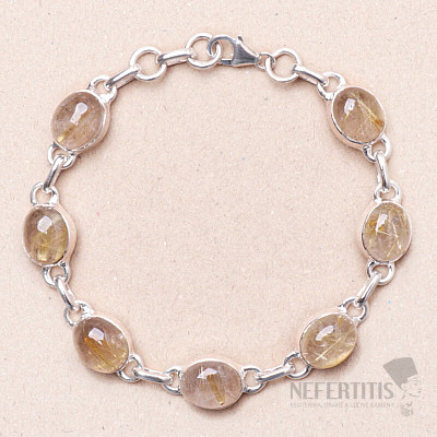 Sagenite crystal with rutile bracelet silver Ag 925 B132