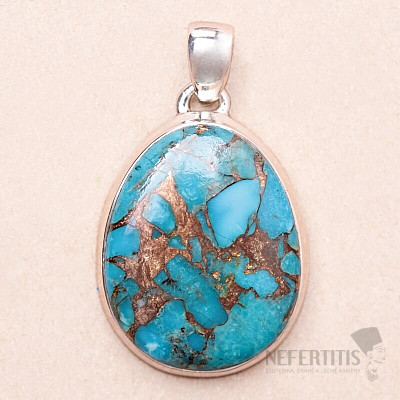 Turquoise blue pendant silver Ag 925 P1347