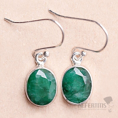 Indian emerald - modified earrings silver Ag 925 E1398