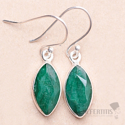 Indian emerald - modified earrings silver Ag 925 E1420