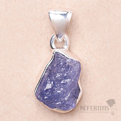 Tanzanite raw pendant silver Ag 925 LOT199