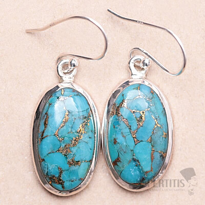 Turquoise blue earrings silver Ag 925 E2087