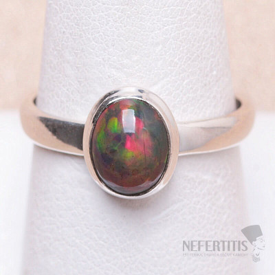 Opal black Ethiopian ring silver Ag 925 R213