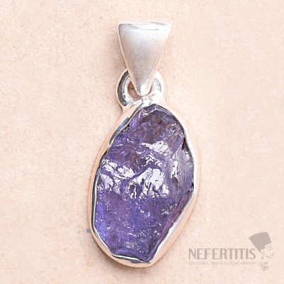 Tanzanite raw pendant silver Ag 925 LOT228