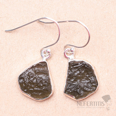 Moldavite silver earrings Ag 925 E234