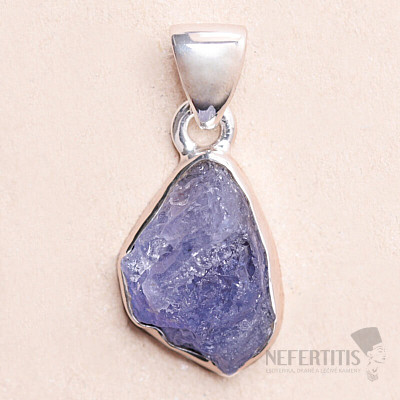 Tanzanite raw pendant silver Ag 925 LOT237