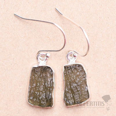 Moldavite silver earrings Ag 925 E239