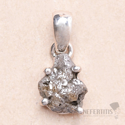 Diamond natural raw pendant silver Ag 925 LOT24