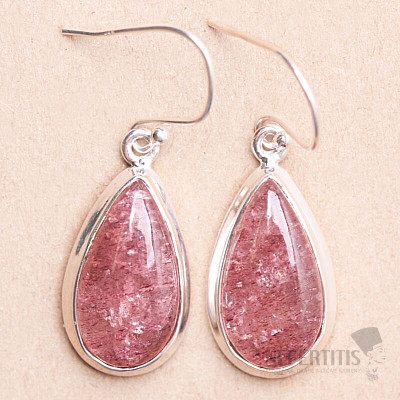 Strawberry crystal earrings silver Ag 925 E240