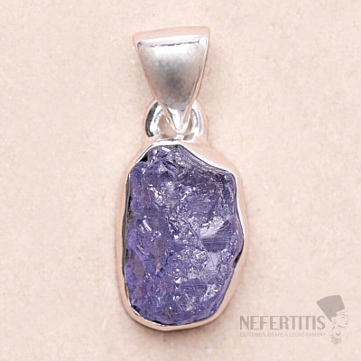 Tanzanite raw pendant silver Ag 925 LOT246