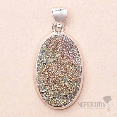 Pyrite rainbow pendant silver Ag 925 P250