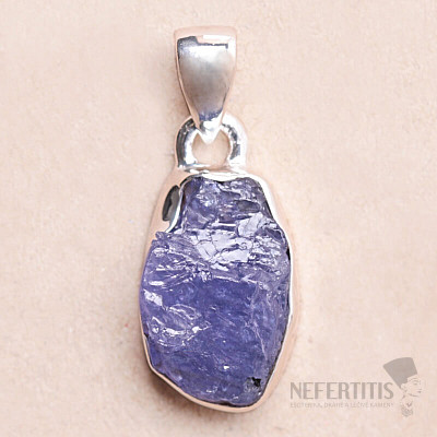 Tanzanite raw pendant silver Ag 925 LOT252