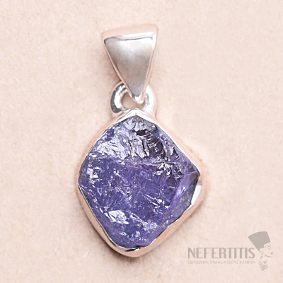 Tanzanite raw pendant silver Ag 925 LOT256