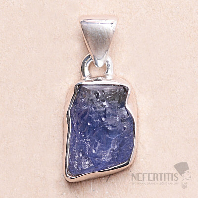 Tanzanite raw pendant silver Ag 925 LOT257