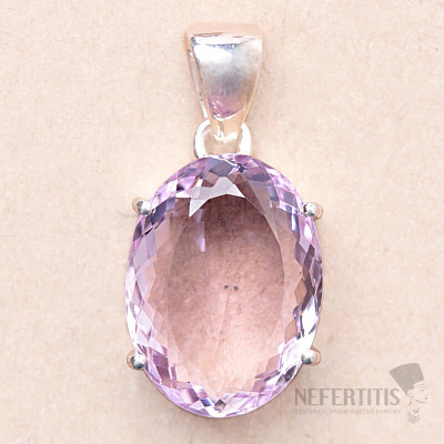 Amethyst Rose de France Anhänger Silber Ag 925 P316