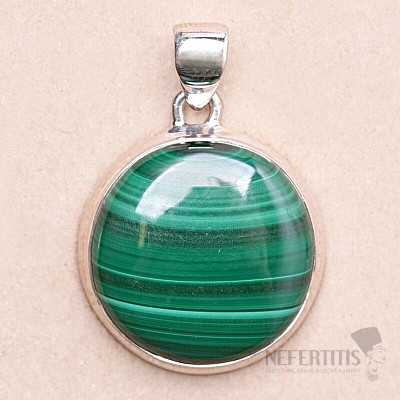 Malachite pendant silver Ag 925 P3263