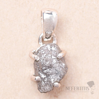 Diamond natural raw pendant silver Ag 925 LOT34