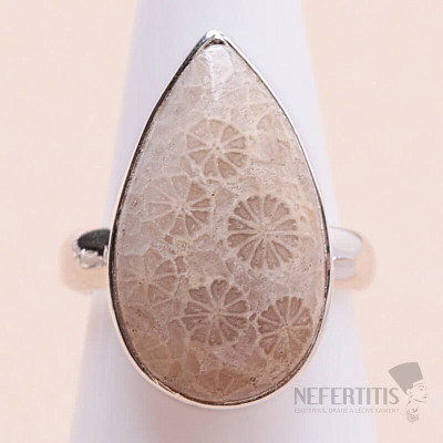 Coral fossil Indonesian ring silver Ag 925 R340