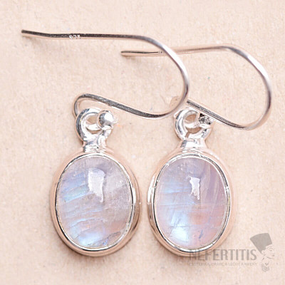 Moonstone rainbow earrings silver Ag 925 E3400