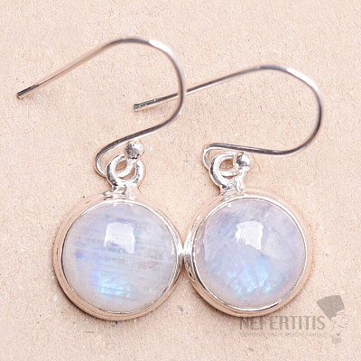 Moonstone rainbow earrings silver Ag 925 E3465