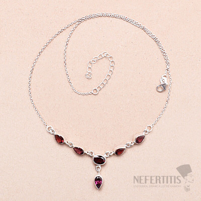 Garnet necklace silver Ag 925 36363