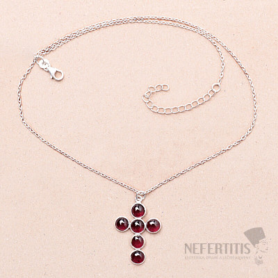 Garnet necklace silver Ag 925 36392