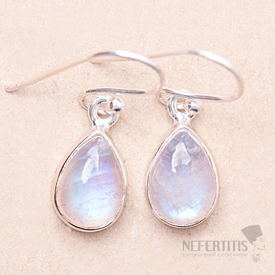 Moonstone rainbow earrings silver Ag 925 E3661