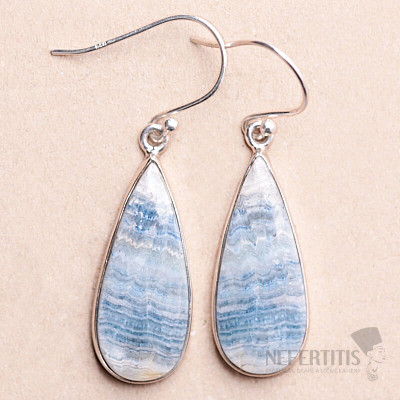 Scheelite blue earrings silver Ag 925 E378