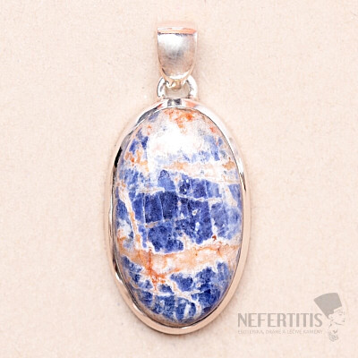 Sodalite orange pendant silver Ag 925 P378