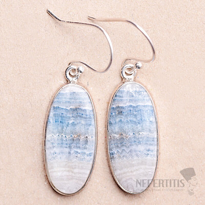 Scheelite blue earrings silver Ag 925 E379