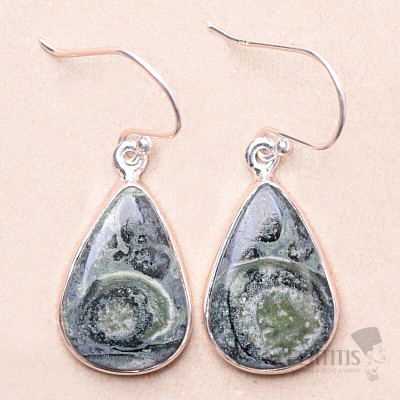 Jasper kambaba earrings silver Ag 925 E38