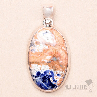 Sodalite orange pendant silver Ag 925 P385