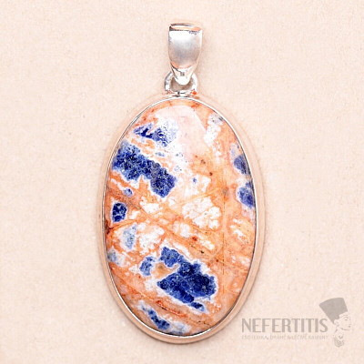 Sodalite orange pendant silver Ag 925 P401