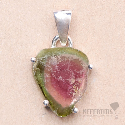 Tourmaline melon pendant silver Ag 925 P415