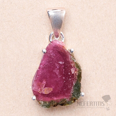 Tourmaline melon pendant silver Ag 925 P432