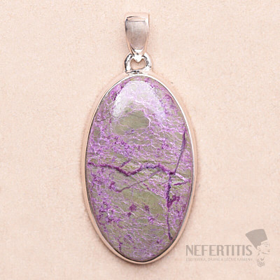 Variscite in purpurite pendant silver Ag 925 P527