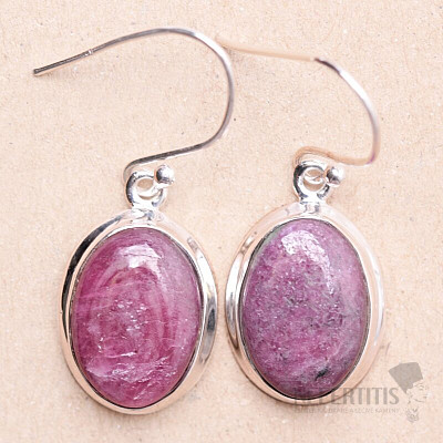 African ruby earrings silver Ag 925 E56